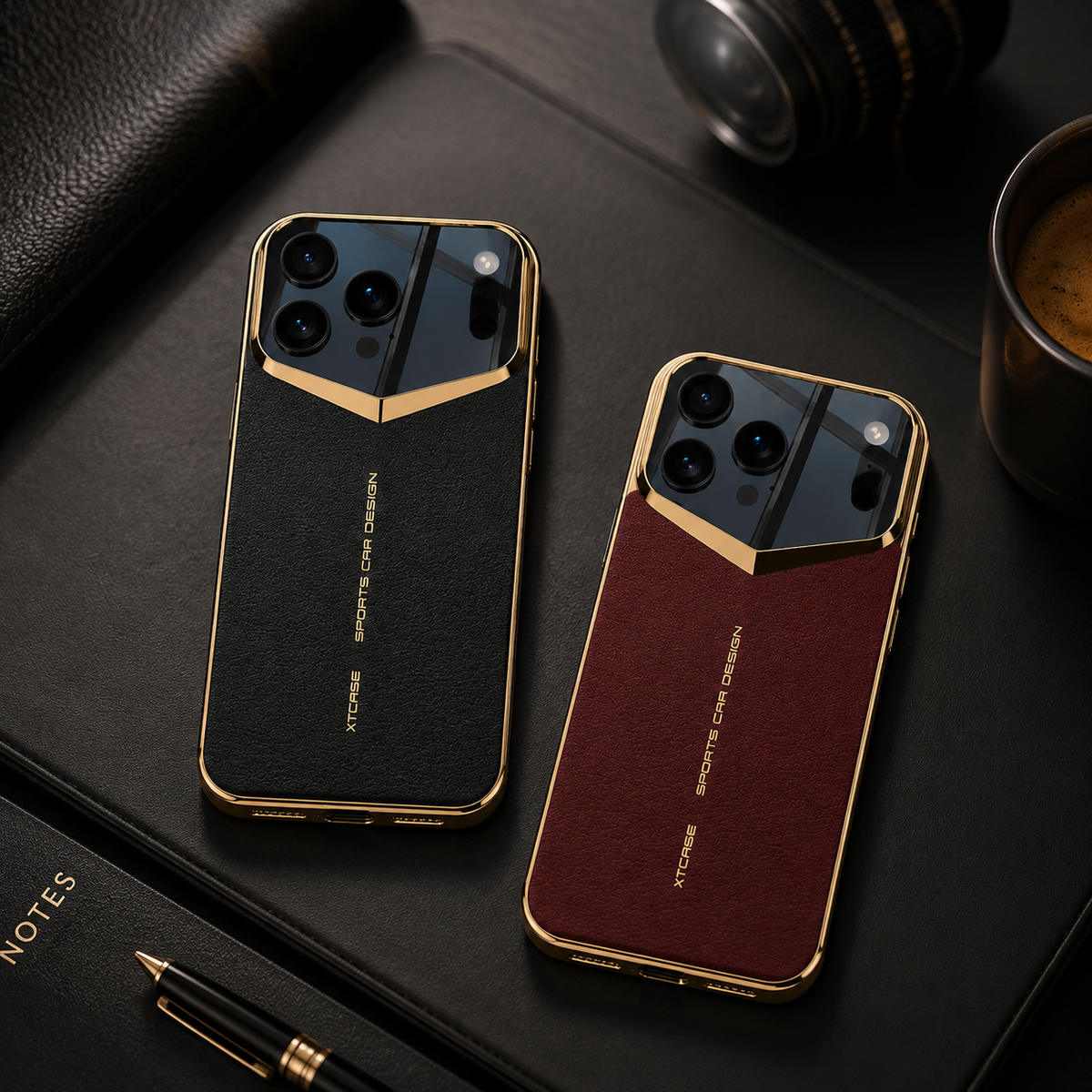 Premium iPhone Case Electroplated Leather Protective Cover Shockproof Hard Shell Camera Lens Protection Anti Fingerprint Anti Scratch Slim Full Coverage