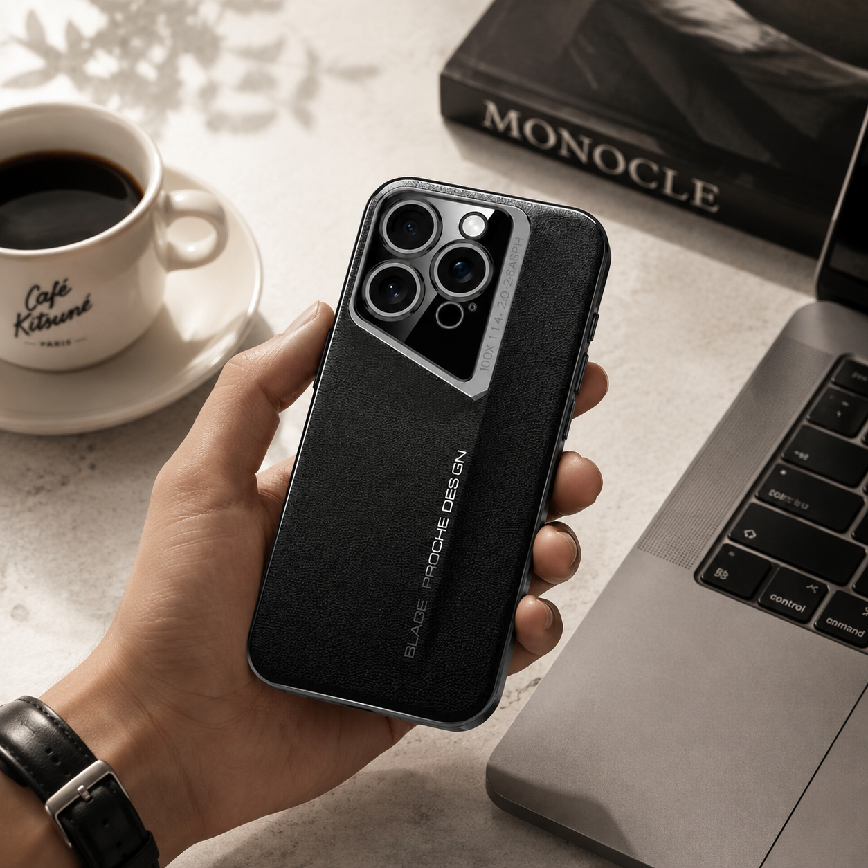 Premium iPhone Case Vegan Leather Hard Back Protective Cover Camera Lens Protection Anti-Fingerprint Anti-Scratch Slim Lightweight Wireless Charging Compatible Full Coverage
